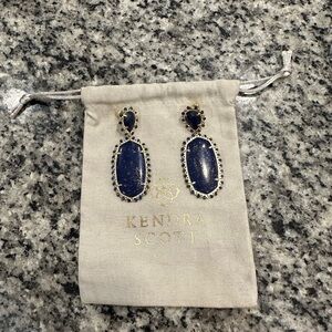 Kendra Scott Blue and Gold Vintage-Inspired Earrings